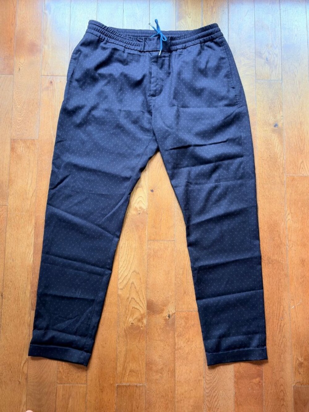 PS Paul Smith Patterned Wool Drawstring Trousers - Size 34